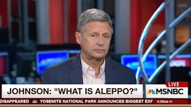 'What is Aleppo?: Gary Johnson stumped speechless by simple question on Syrian conflict