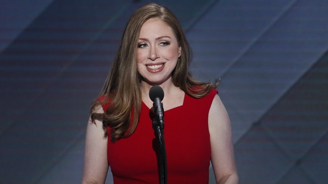 Chelsea Clinton daughter of Democratic presidential nominee Hillary Clinton speaks during the final day of the Democratic National Convention in Philadelphia