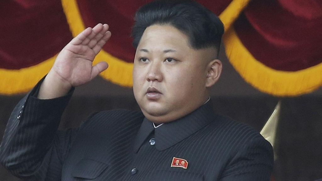 North Korean leader Kim Jong Un salutes at a parade in Pyongyang North Korea