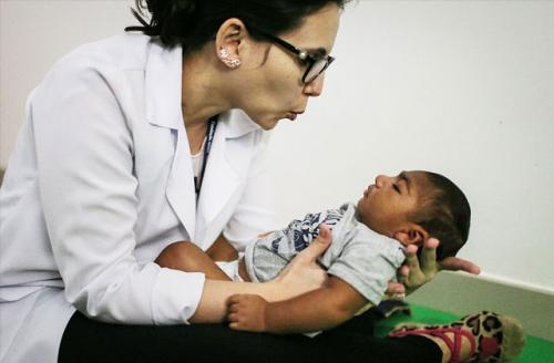 Recife Brazil. Microcephaly is a birth defect linked to the Zika virus where infants are born with abnormally small heads