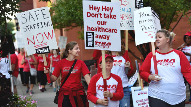 The Latest: Striking nurses picket 5 hospitals in Minnesota