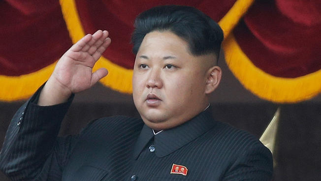 North Korean leader Kim Jong Un salutes at a parade in Pyongyang North Korea