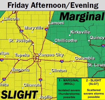 Wyandotte County is under a slight risk for severe thunderstorms this afternoon