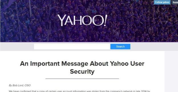 Yahoo published details of the breach on its Tumblr blogging site