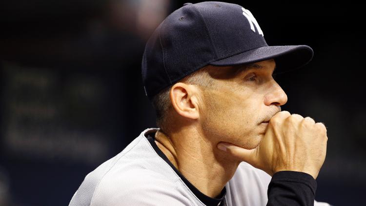 Yankees Joe Girardi looks on against the Tampa Bay Rays at Tropicana Field