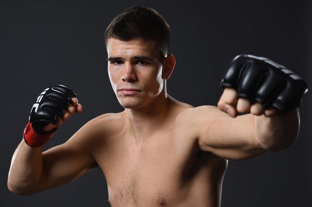 Mickey Gall poses for a portrait backstage after his victory over Mike Jackson