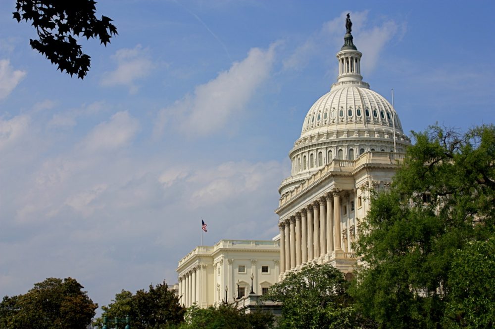 View of the U.S. Capitol from the street in Washington D.C