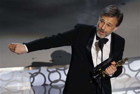 Christopher Waltz accepting the award for best supporting actor for'Inglourious Basterds during the 82nd Academy Awards