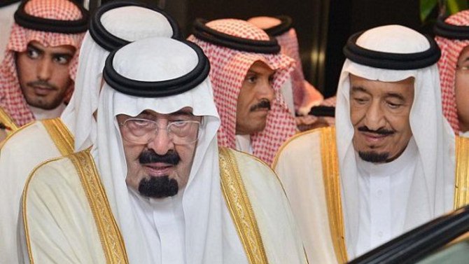 Former King Abdullah and former Crown Prince Salman bin Abdulaziz al Saud of Saudi Arabia