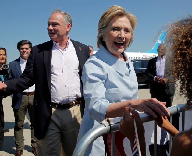 Hillary Clinton greets well-wishers in Cleveland