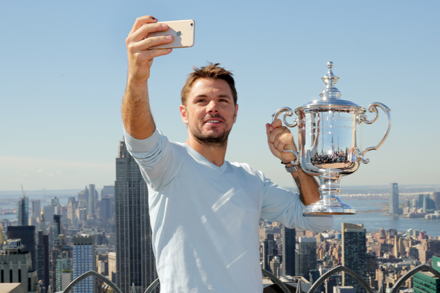 U.S. Open men's singles tennis champion Stan Wawrinka takes a selfie