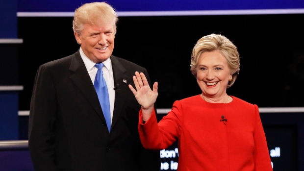 Trump and Clinton at Hofstra University