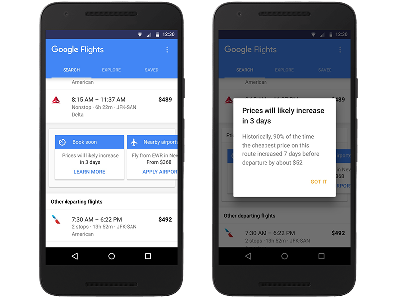 Google now tells you when to book cheap flights and hotel rooms