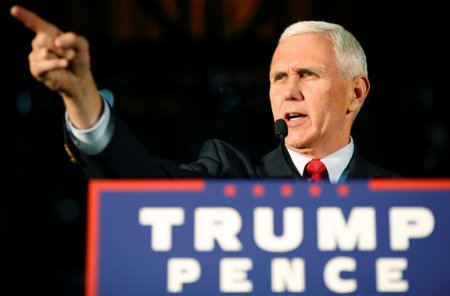 Indiana Governor Mike Pence the Republican vice presidential nominee speaks during a rally in Charlotte North Carolina