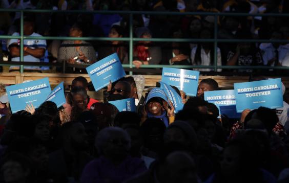 People waited for many hours in the sun to hear the president speak