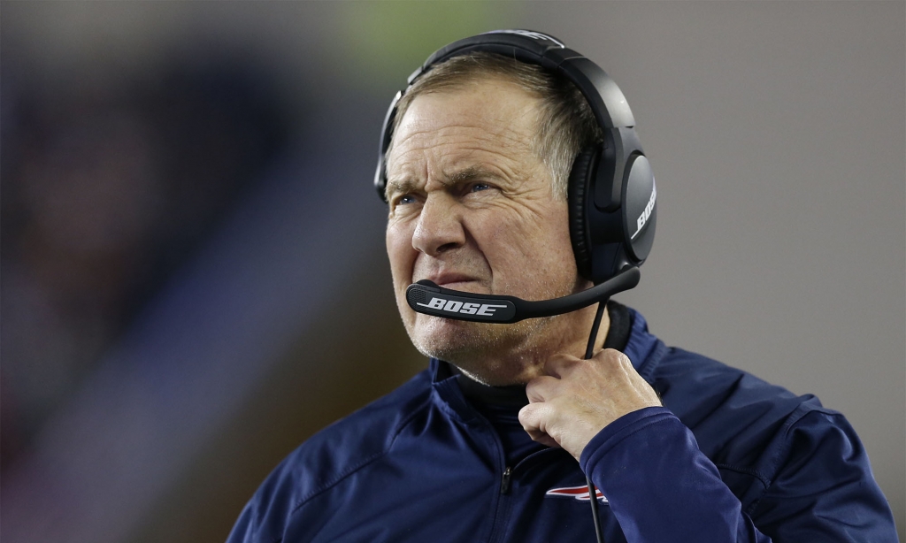 Nov 13 2016 Foxborough MA USA New England Patriots head coach Bill Belichick reacts on the side line during the fourth quarter against the Seattle Seahawks at Gillette Stadium. The Seattle Seahawks won 31-24. Mandatory Credit Greg M. Cooper-USA T