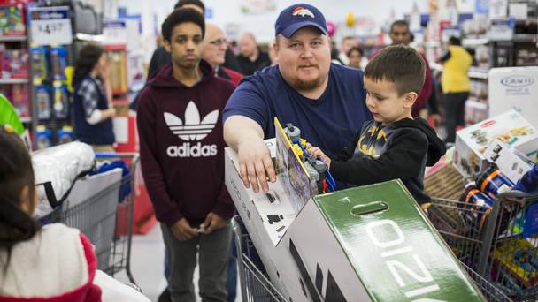 Chris Jolly and his son Chris Jr shopped for Black Friday deals in Bentonville Arkansas