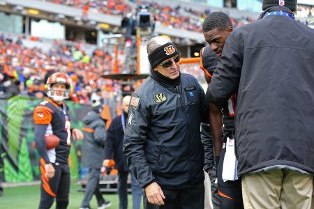 Nov 20 2016 Cincinnati OH USA Cincinnati Bengals wide receiver A.J. Green is looked after by trainers after being injured in the first half against the Buffalo Bills at Paul Brown Stadium. Mandatory Credit Aaron Doster-USA TODAY Sports