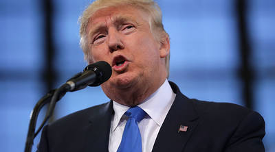 Republican presidential nominee Donald Trump holds a campaign rally at the J.S. Dorton Arena in Raleigh North Carolina