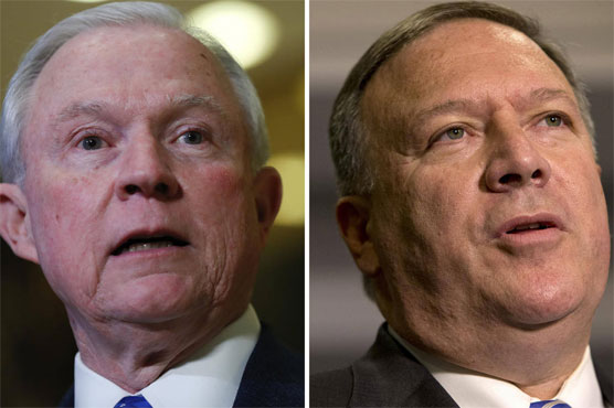 Donald Trump Friday tapped Jeff Sessions to be attorney general and Mike Pompeo as his CIA director