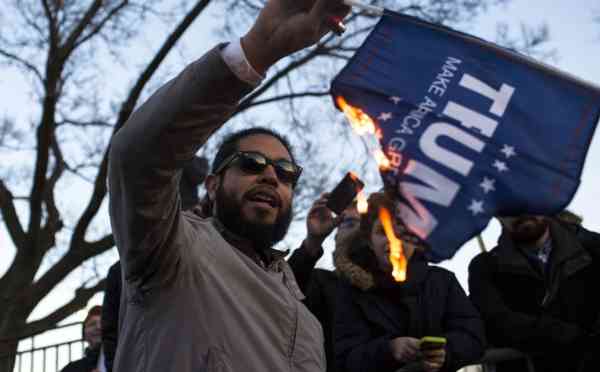 Protests against Donald Trump have broken out in California after the Republican candidate won the election