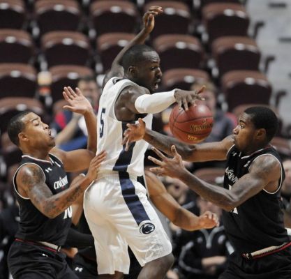 Penn State's Terrence Samuel center loses the ball