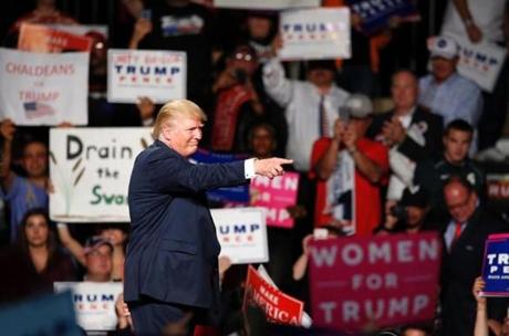 Donald Trump campaigned in Warren Michigan on Monday