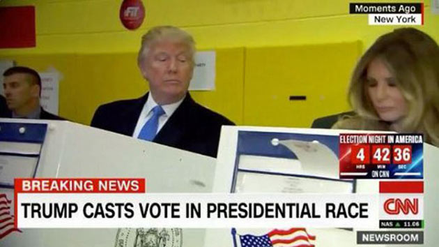 Trending Pic Trump Peeking at Wife's Ballot