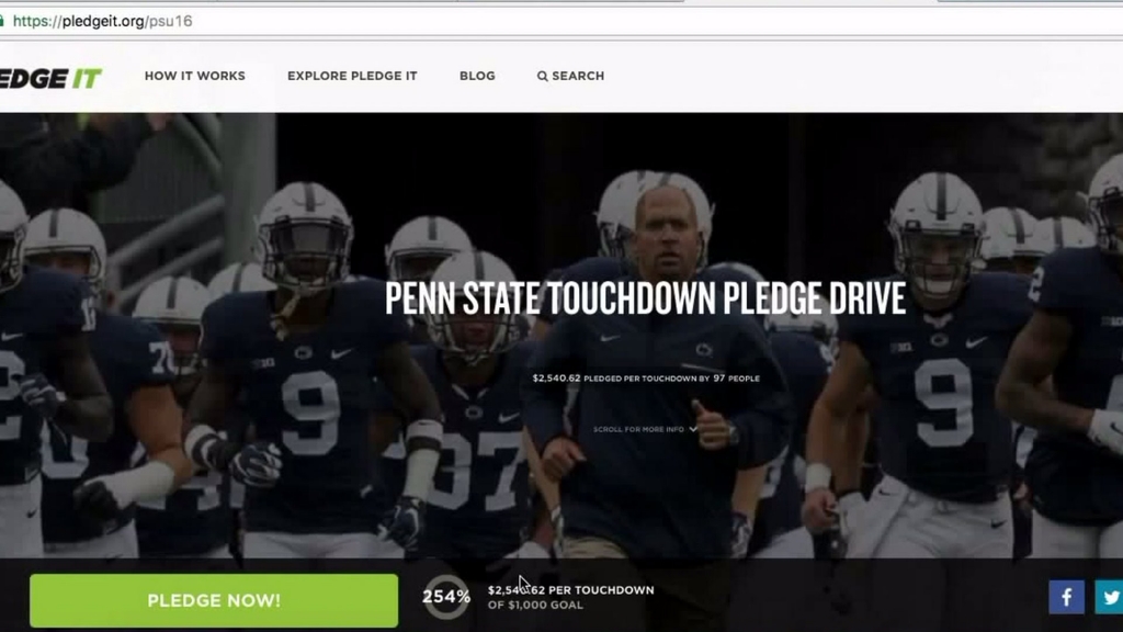 Penn State raising money with every touchdown at Rutgers