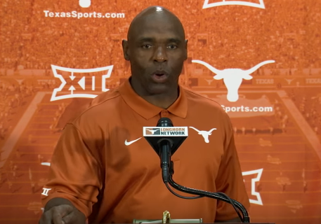 Charlie Strong during a press conference