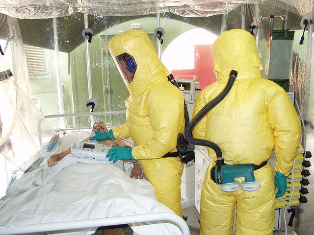 A patient infected with Ebola virus