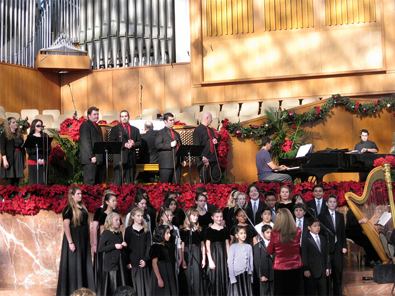 Choirs perform during a Christmas Eve service at Christ Cathedral Catholic Church in Garden Grove Calif. on Dec. 24 2010