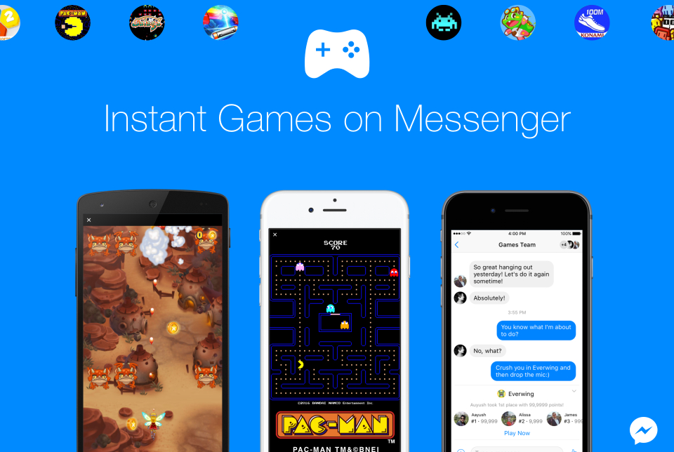 Facebook Messenger for iOS and Android now features instant games