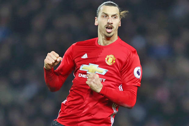 Zlatan Ibrahimovic celebrates Manchester United goal versus West Brom in the Premier League