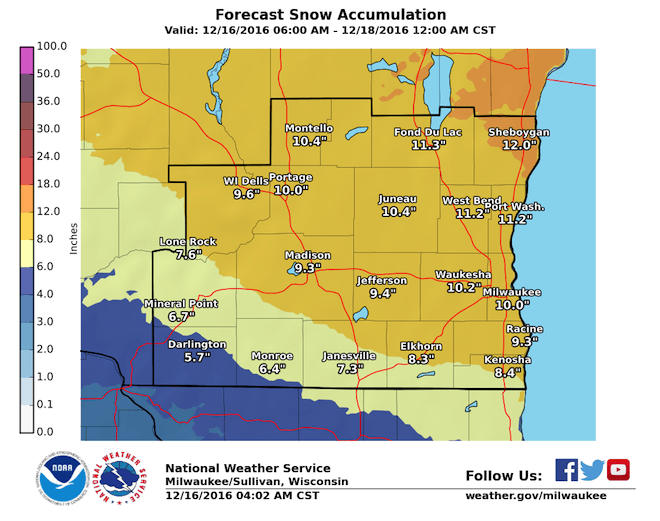 Obtained via National Weather Service