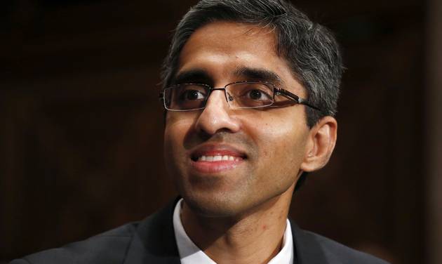 U.S. Surgeon General appointee Vivek Murthy appears on Capitol Hill in Washington. The U.S. surgeon general is calling e-cigarettes an emerging public health threat to the nation's youth. In a report being released