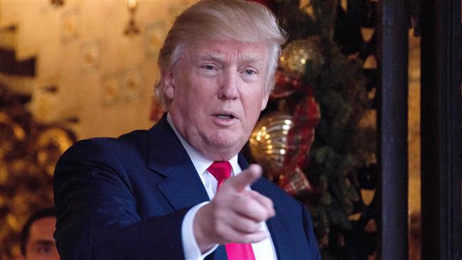 US President-elect Donald Trump speaks to reporters at Mar-a Lago in Palm Beach Florida