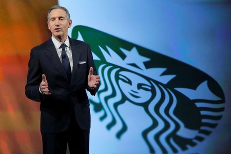 Starbucks Chairman and CEO Schultz delivers remarks at the Starbucks 2016 Investor Day in Manhattan New York