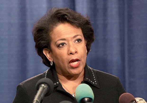 Attorney General Loretta Lynch speaks during a news conference today in Chicago