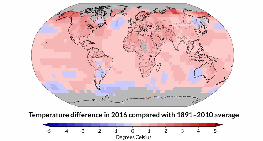 Earth sets hottest year record for third straight year