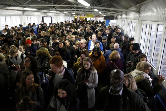 Crowds at Clapham Junction station during the Tube strike