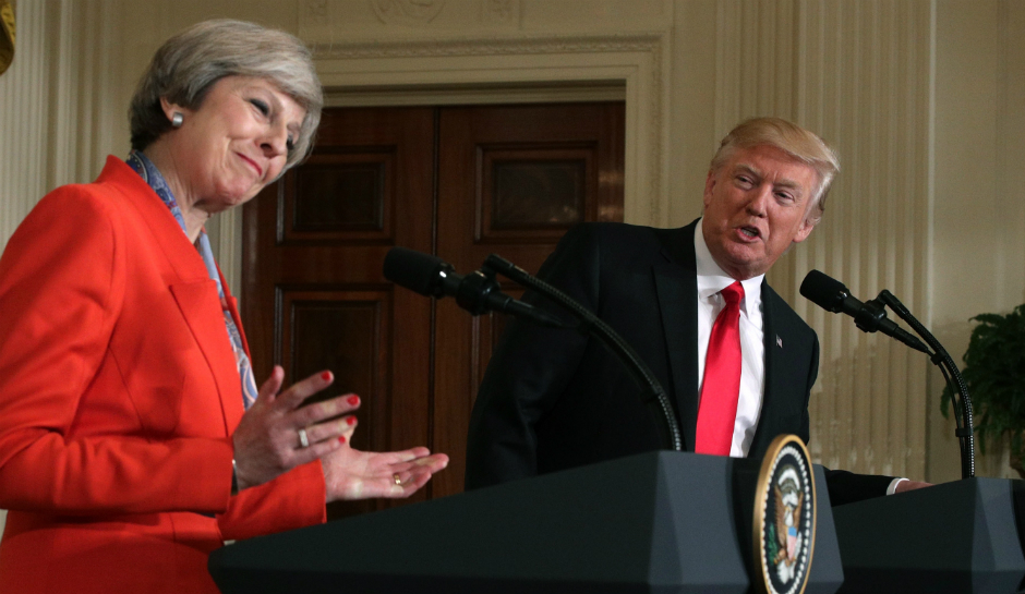 British Prime Minister Theresa May refrains from condemning Donald Trump during press conference with the Turkish Prime Minister