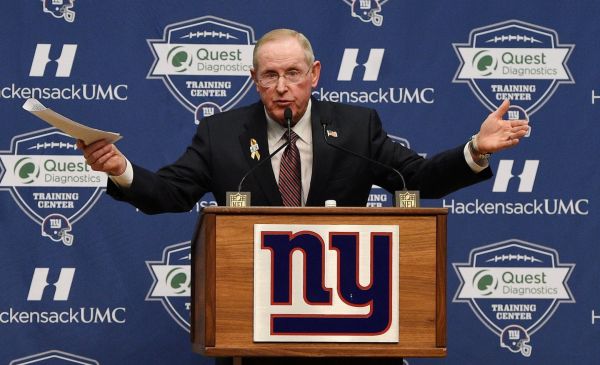 Tom Coughlin speaks during a news conference