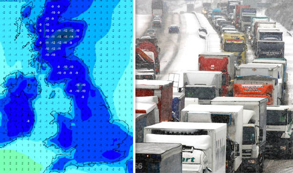 Temperature map and driving in snow