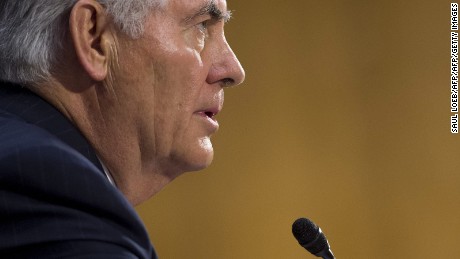 Former Exxon Mobil executive Rex Tillerson testifies during his confirmation hearing for Secretary of State before the Senate Foreign Relations Committee on Capitol Hill in Washington DC