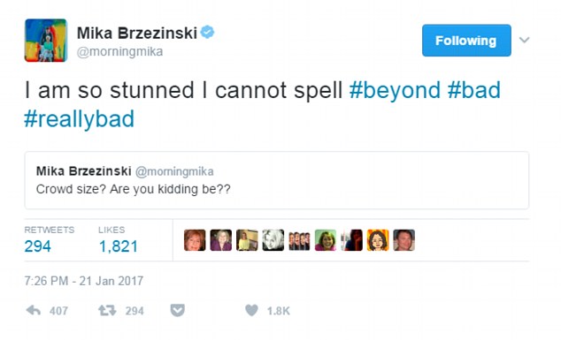 Morning Joe co-host Mika Brzezinski couldn't believe that Sean Spicer would berate the press at his first briefing