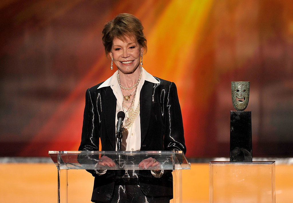 Moore accepts the Life Achievement Award onstage during the 18th Annual Screen Actors Guild Awards at The Shrine Auditorium