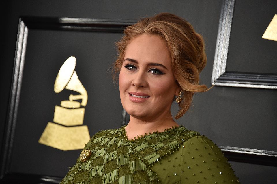 Adele arrives at the 59th annual Grammy Awards at the Staples Center on Sunday Feb. 12 2017 in Los Angeles