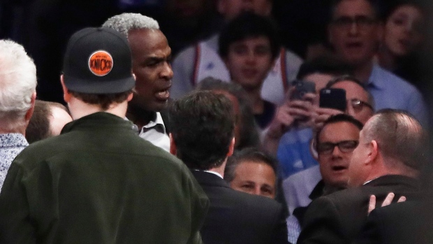 Former New York Knicks player Charles Oakley was banned from Madison Square Garden Friday after getting into an altercation with security during the first half of a game on Wednesday