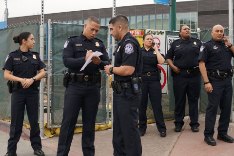 Customs and Border Protection agents Friday at the San Ysidro Port of Entry in California